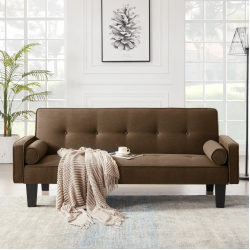 Fabric Sofa, Medieval Love Seat Sofa Furniture, With Pillows, Living Room Button Tufted Sofa, Pull Point Design