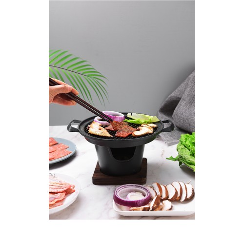 Mini BBQ Grill Alcohol Stove Home Smokeless Barbecue Grill Outdoor BBQ Plate Roasting Meat Tools