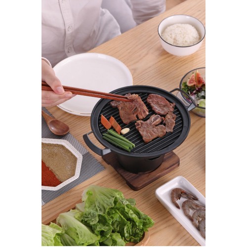 Mini BBQ Grill Alcohol Stove Home Smokeless Barbecue Grill Outdoor BBQ Plate Roasting Meat Tools