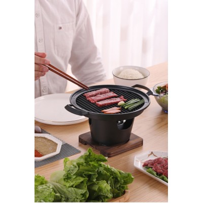 Mini BBQ Grill Alcohol Stove Home Smokeless Barbecue Grill Outdoor BBQ Plate Roasting Meat Tools