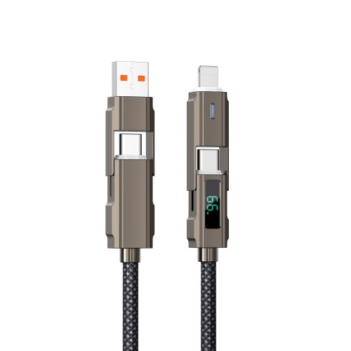 Digital Display Data Line Typec Four-in-one Silicone PD Fast Charge Line